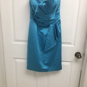 David’s bridal short strapless gown